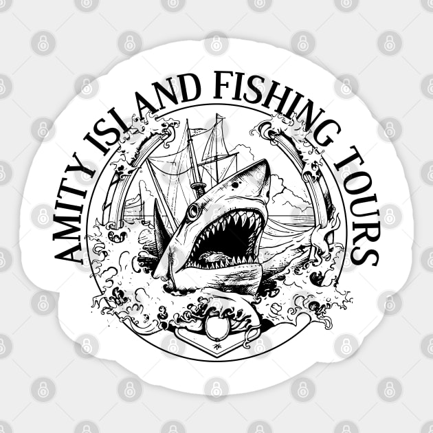 Amity Island Fishing Tours Sticker by stuff101